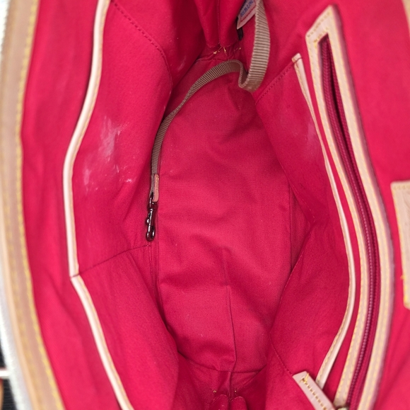 Dooney & Bourke Gingham Zip Satchel Red  Blue Leather Bag - Picture 12 of 16